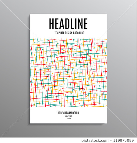 business brochure, template or layout design flyer in A4 size with abstract shapes on background. vector illustration 119973099