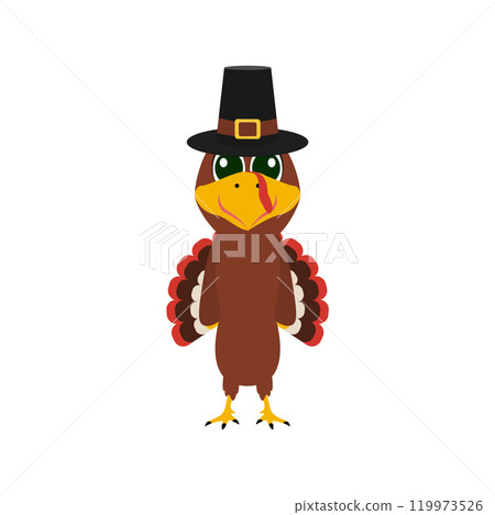 Turkey funny thanksgiving on white background  119973526