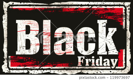 Friday Sale Banner for Promotions and Discounts. Bold Typography. 119973697