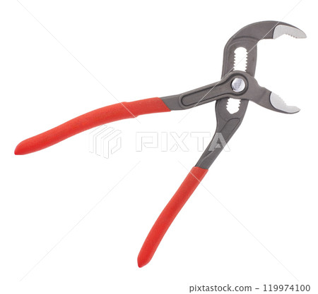 Adjustable water pump pliers with red handles Adjustable water pump pliers with red handles 119974100