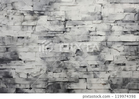 Monochrome image of a textured brick wall. Abstract nature background 119974398
