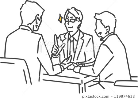 男人開商務會議的插圖 119974638