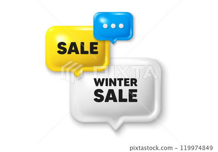 Discount speech bubble offer 3d icon. Winter Sale tag. Special offer price sign. Advertising Discounts symbol. Winter sale discount offer. Speech bubble sale banner. Discount balloon. Vector Discount speech bubble offer 3d icon. Winter Sale tag. Special offer price sign. Advertising Discounts symbol. Winter sale discount offer. Speech bubble sale banner. Discount balloon. Vector 119974849