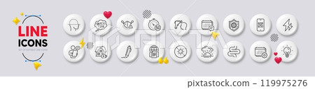 Signature, Medical mask and Face scanning line icons. White buttons 3d icons. Pack of Intestine, Internet documents, Energy icon. Qr code, Electricity, Message pictogram. Vector Signature, Medical mask and Face scanning line icons. White buttons 3d icons. Pack of Intestine, Internet documents, Energy icon. Qr code, Electricity, Message pictogram. Vector 119975276
