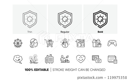 Eco bike, Fireworks and Gamepad line icons. Pack of Shopping cart, Account, Yummy smile icon. Surprise package, Photo camera, Smile face pictogram. Sun protection, Snowman, Insomnia. Vector Eco bike, Fireworks and Gamepad line icons. Pack of Shopping cart, Account, Yummy smile icon. Surprise package, Photo camera, Smile face pictogram. Sun protection, Snowman, Insomnia. Vector 119975358