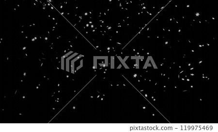 Falling snowflakes on black background. Snowfall on black background. 119975469