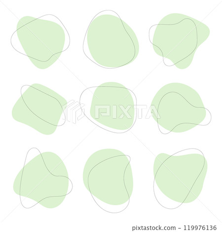 A collection of abstract green spots, made in a light style with smooth, unobtrusive lines. Suitable for ecological and natural themes. A collection of abstract green spots, made in a light style with smooth, unobtrusive lines. Suitable for ecological and natural themes. 119976136