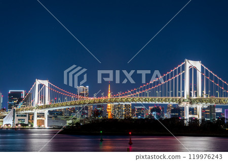 "Tokyo" Tokyo cityscape seen from Odaiba Night view 119976243