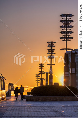 黃昏時分的「東京」有明/夢之大橋 夜景 119976520