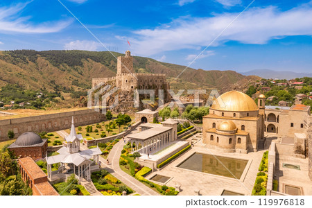 Aerial view of The Rabati Castle is a medieval castle complex in Akhaltsikhe, Georgia. 119976818