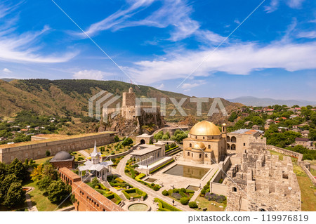 Aerial view of The Rabati Castle is a medieval castle complex in Akhaltsikhe, Georgia. 119976819