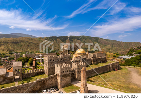Aerial view of The Rabati Castle is a medieval castle complex in Akhaltsikhe, Georgia. 119976820