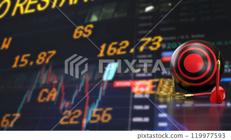 The red dart and target for Business concept 3d rendering. The red dart and target for Business concept 3d rendering. 119977593