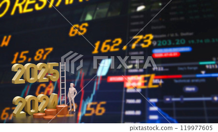 The Number 2024 and 2025 for Business concept 3d rendering. The Number 2024 and 2025 for Business concept 3d rendering. 119977605