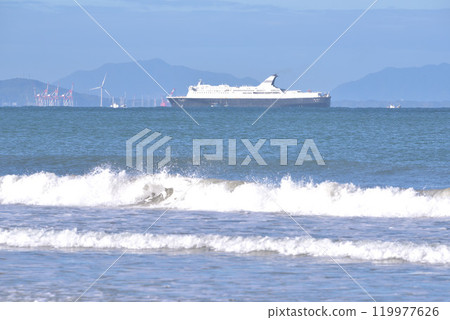 Private beach this morning Private beach this morning 119977626