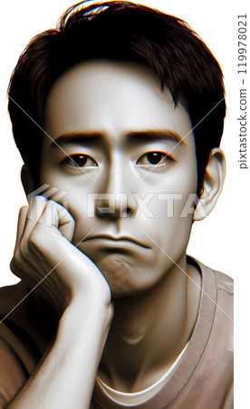 Character material - Image of a troubled young man - a young man in trouble-2 119978021