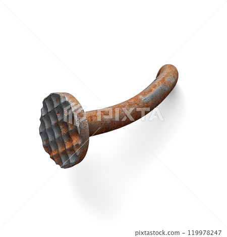 Rusty Nail Pin. 3D Illustration. File with Clipping Path. 119978247