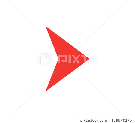 簡單的紅色箭頭圖示圖向量 簡單的紅色箭頭圖示圖向量 119978270