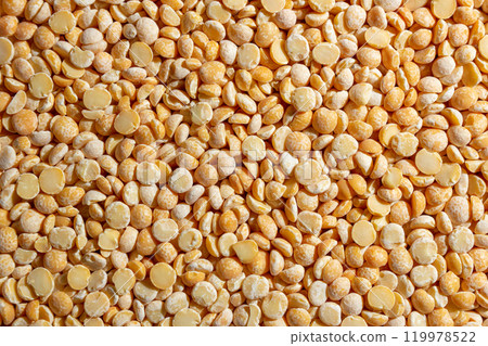 Uncooked Polished Split Peas Background 119978522
