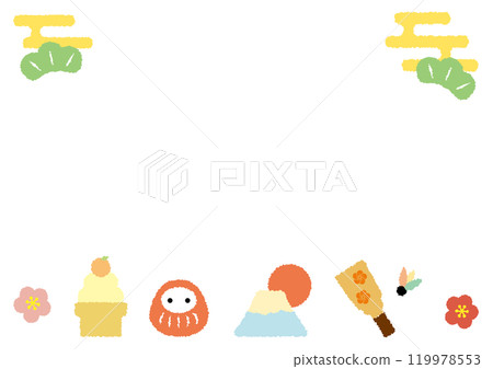 A3尺寸橫框搭配可愛新年素材 119978553