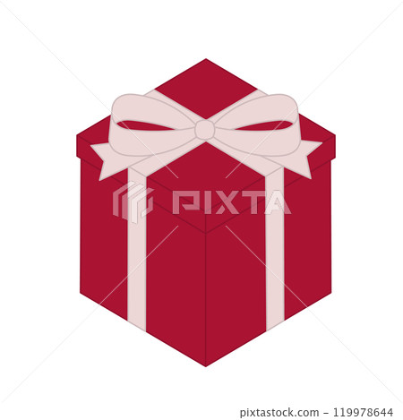 A gift box with a pink ribbon A gift box with a pink ribbon 119978644