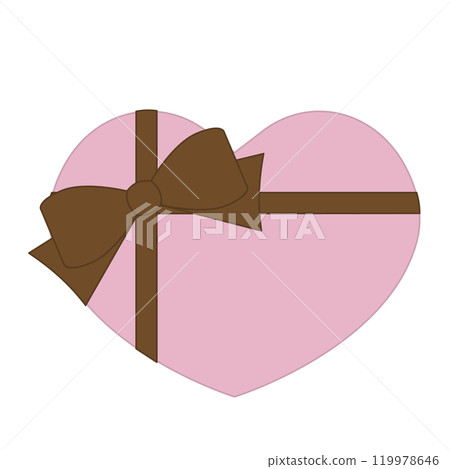 Heart-shaped Pleasant with Brown Ribbon Heart-shaped Pleasant with Brown Ribbon 119978646