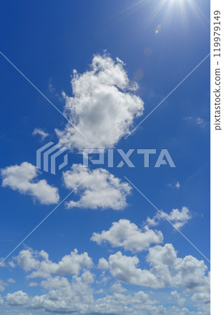Summer blue sky and white clouds Summer blue sky and white clouds 119979149
