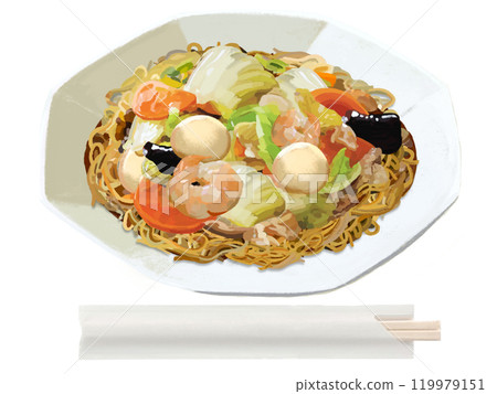 Hard Fried Noodles (with disposable chopsticks) 119979151