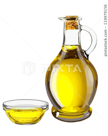 Olive oil (with bottle and stack bowl) 119979156