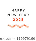 Red snake illustration material for 2025 New Year's card 119979160