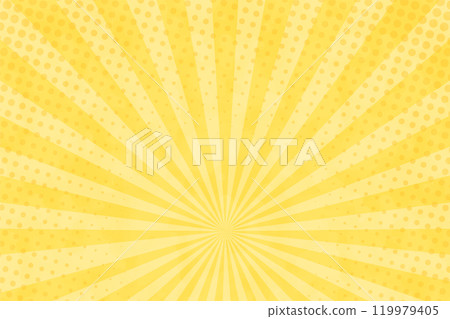 水彩風格集中線圓點/黃色 水彩風格集中線圓點/黃色 119979405