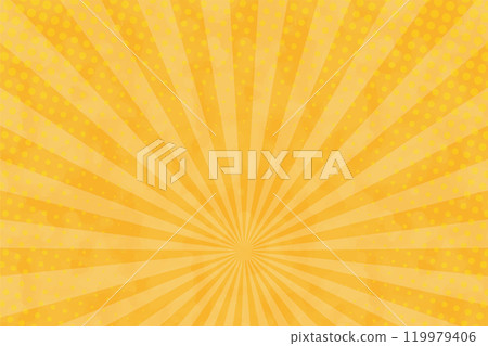 水彩風格集中線圓點/黃色 119979406