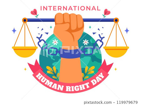 International Human Rights Day Vector Illustration on December 10 Featuring Diverse People Breaking Chains for Unity, Freedom, and Peace in Background International Human Rights Day Vector Illustration on December 10 Featuring Diverse People Breaking Chains for Unity, Freedom, and Peace in Background 119979679