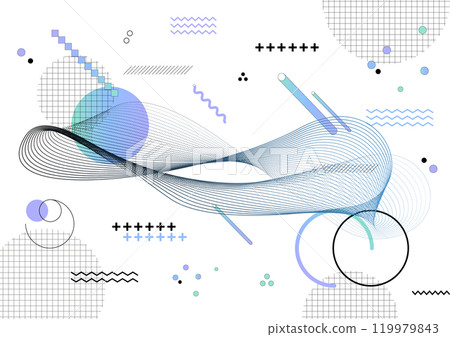 線波幾何圖形背景素材 119979843