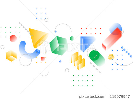 3D geometric graphic background material 119979947