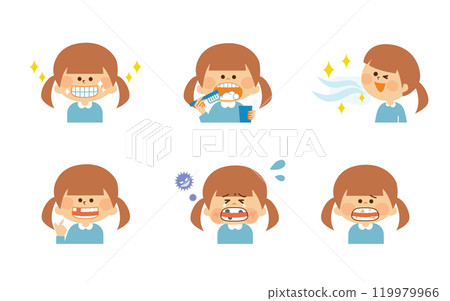 兒童牙齒健康形象插畫素材 119979966