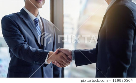 Business person shaking hands Business person shaking hands 119980504