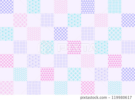 Japanese pattern checkered tile background material 119980617