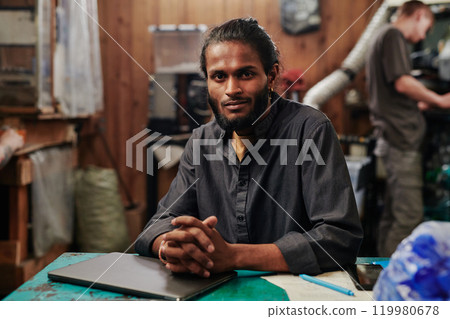 Successful recycling factory engineer 119980678