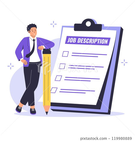 Job description illustration concept Job description illustration concept 119980889