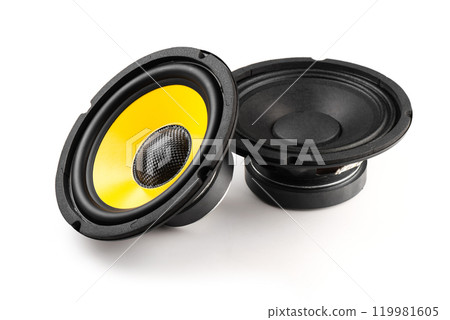 yellow-black audio loudspeaker 119981605