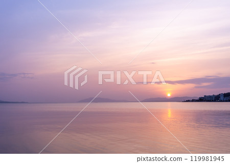 Sunset at Lake Shinji, Matsue City, Shimane Prefecture 119981945
