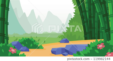 Background Chinese Bamboo Forest Asian Cartoon Background Chinese Bamboo Forest Asian Cartoon 119982144