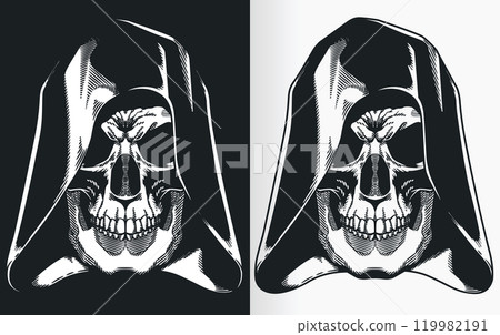 Vintage Death Reaper Skull Hooded Silhouette Vintage Death Reaper Skull Hooded Silhouette 119982191