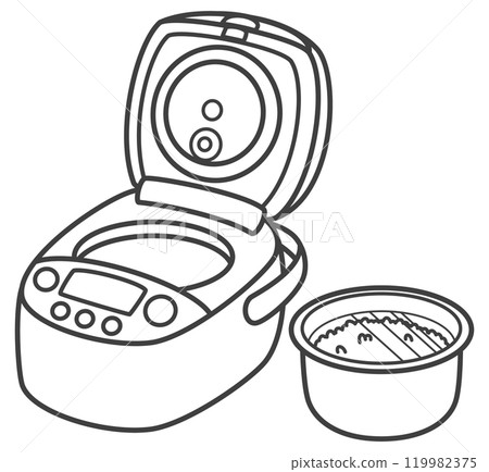 電飯煲和大米泡水 119982375