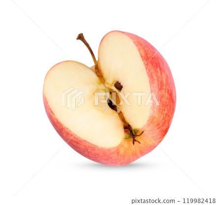 Fresh apple wth leaves isolated on white background Fresh apple wth leaves isolated on white background 119982418