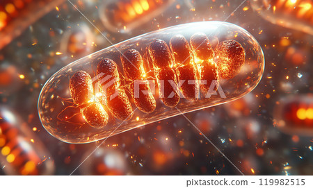 “粒線體的光彩:暖色調的能量產生慶祝細胞活力” “粒線體的光彩:暖色調的能量產生慶祝細胞活力” 119982515