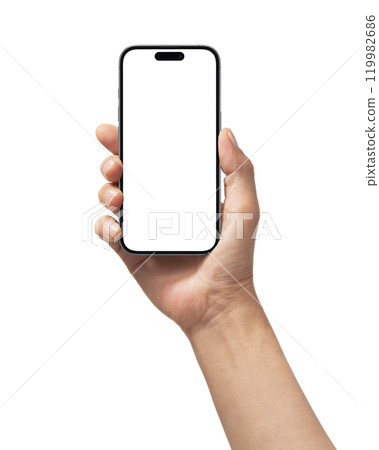 Male hand with smartphone 119982686