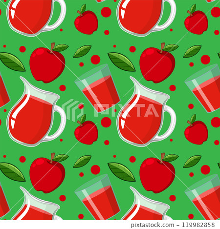 Apple Juice Seamless Pattern 119982858