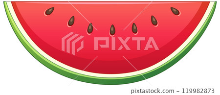 Vibrant Watermelon Slice Illustration Vibrant Watermelon Slice Illustration 119982873